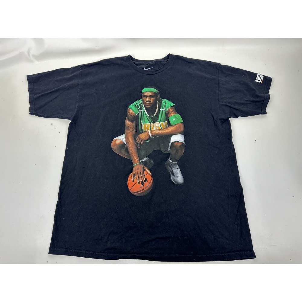 Nike Lebron James Irish T Shirt Men's XL St Vincent St Mary Graphic‎ Print Black
